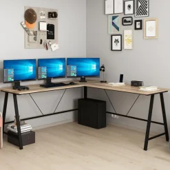 Team hörnskrivbord 180 x 60 cm - Mörkbrun