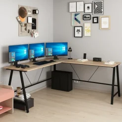 Team hörnskrivbord 180 x 60 cm - Mörkbrun