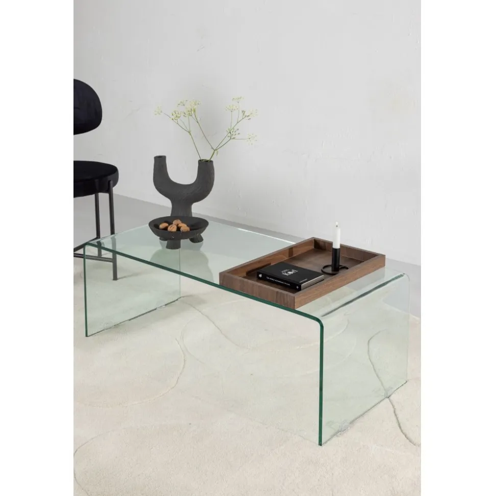 Telemark soffbord 110 x 50 cm - Transparent/Valnöt