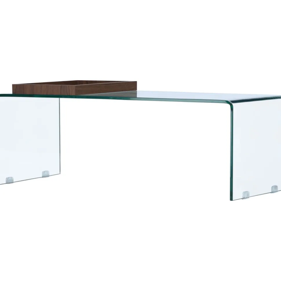 Telemark soffbord 110 x 50 cm - Transparent/Valnöt