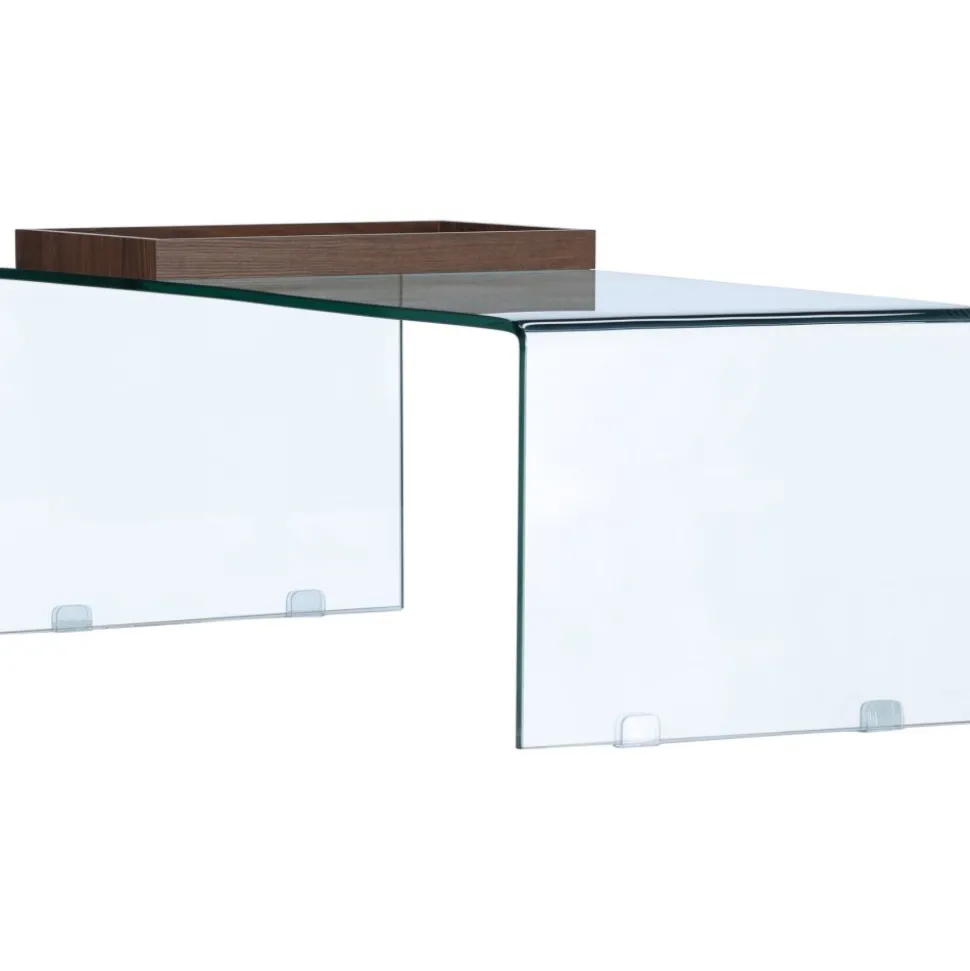 Telemark soffbord 110 x 50 cm - Transparent/Valnöt