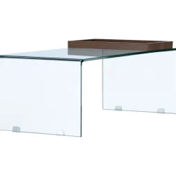 Telemark soffbord 110 x 50 cm - Transparent/Valnöt