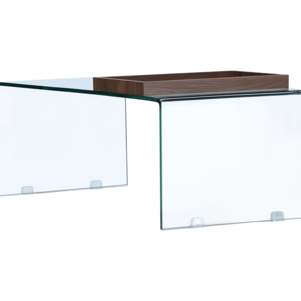 Telemark soffbord 110 x 50 cm - Transparent/Valnöt