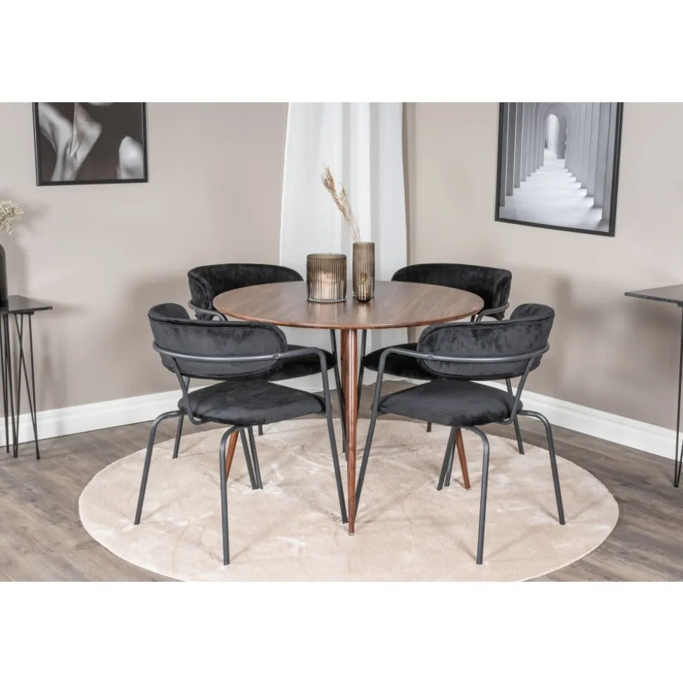 Tell karmstol - Svart