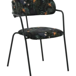 Tell karmstol - Svart blomma