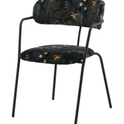 Tell karmstol - Svart blomma