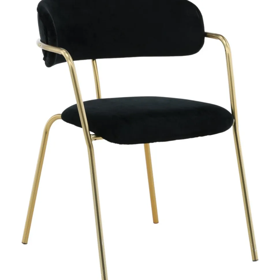 Tell karmstol - Svart/mässing