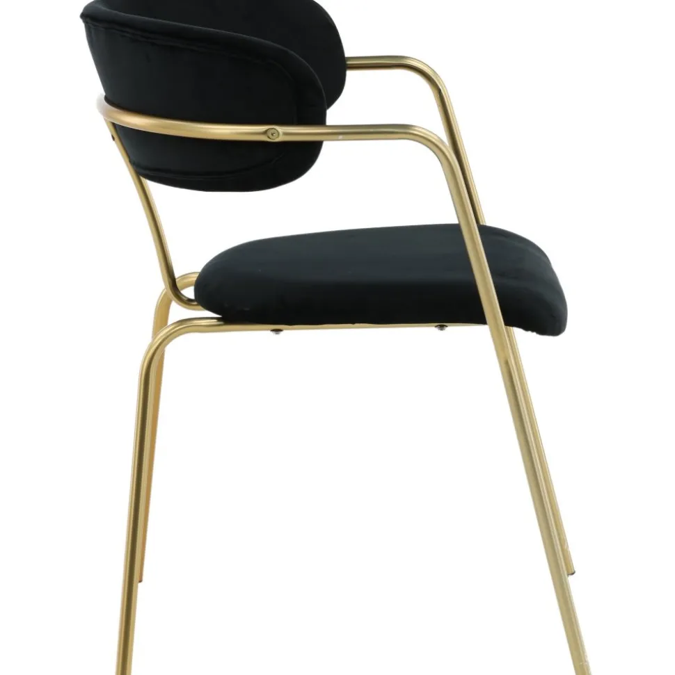 Tell karmstol - Svart/mässing