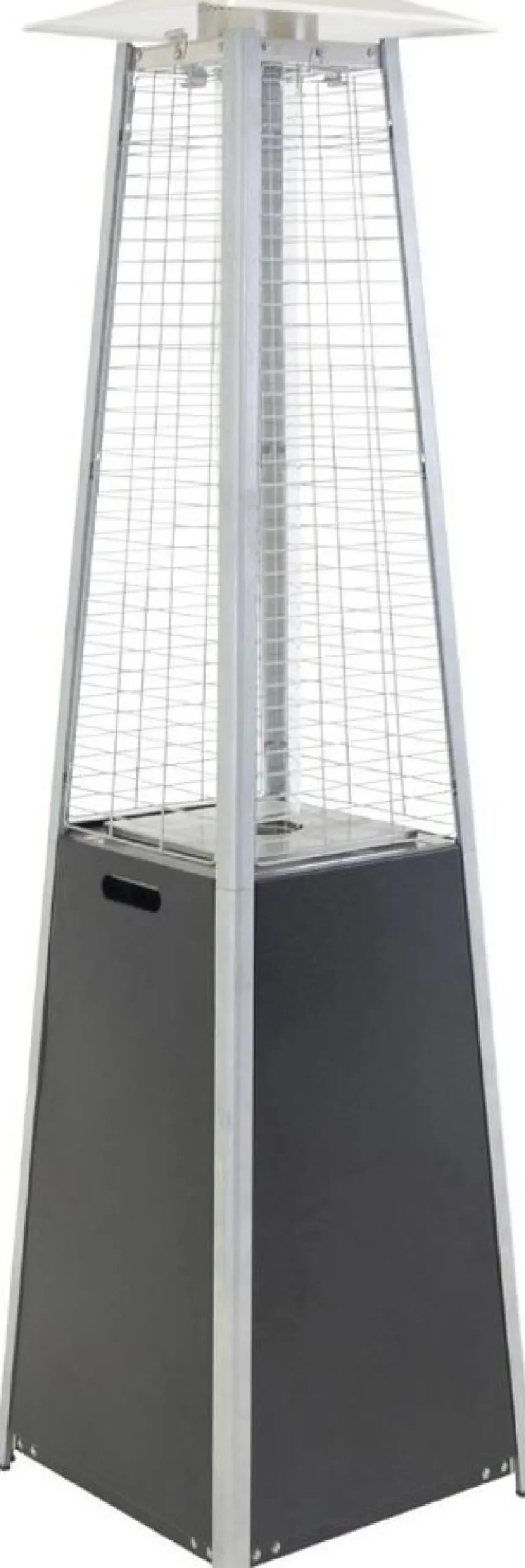 Terassvärmare 190 cm hög - Svart/Silver + Textilskydd för utemöbler