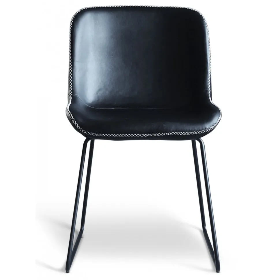 Texas matgrupp med 6 st Texas matstolar Svart PU + Texas matbord whitewash 180x90 cm + 6.00 x Stolsdyna