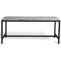 Texas matgrupp med 8 st Texas matstolar Svart PU + Texas matbord betong 200 cm