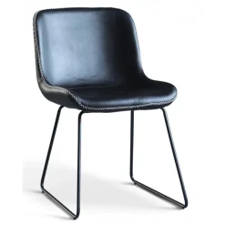 Texas matgrupp med 8 st Texas matstolar Svart PU + Texas matbord betong 200 cm