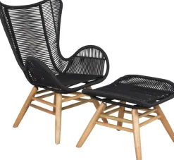 Tingeling fåtölj - Svart/Natur