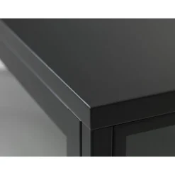 Toddy svart metallskåp med glasdörrar H190 cm