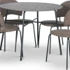Tofta matgrupp Ø100 cm bord i betongimitation + 4 st Hogrän bruna stolar + 3.00 x Möbeltassar