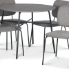 Tofta matgrupp Ø100 cm bord i betongimitation + 4 st Lokrume grå stolar + 4.00 x Stolsdyna