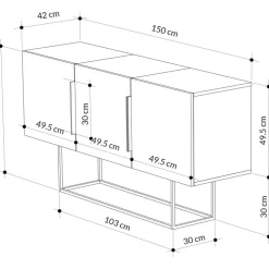 Tontini skänk - Vit/svart