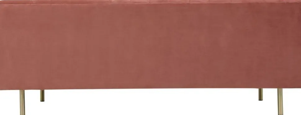 Toto 3-sits rosa soffa med guldiga ben