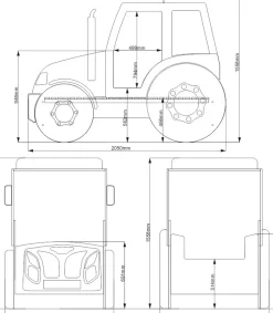 Traktor barnsäng - Blå eller Grön
