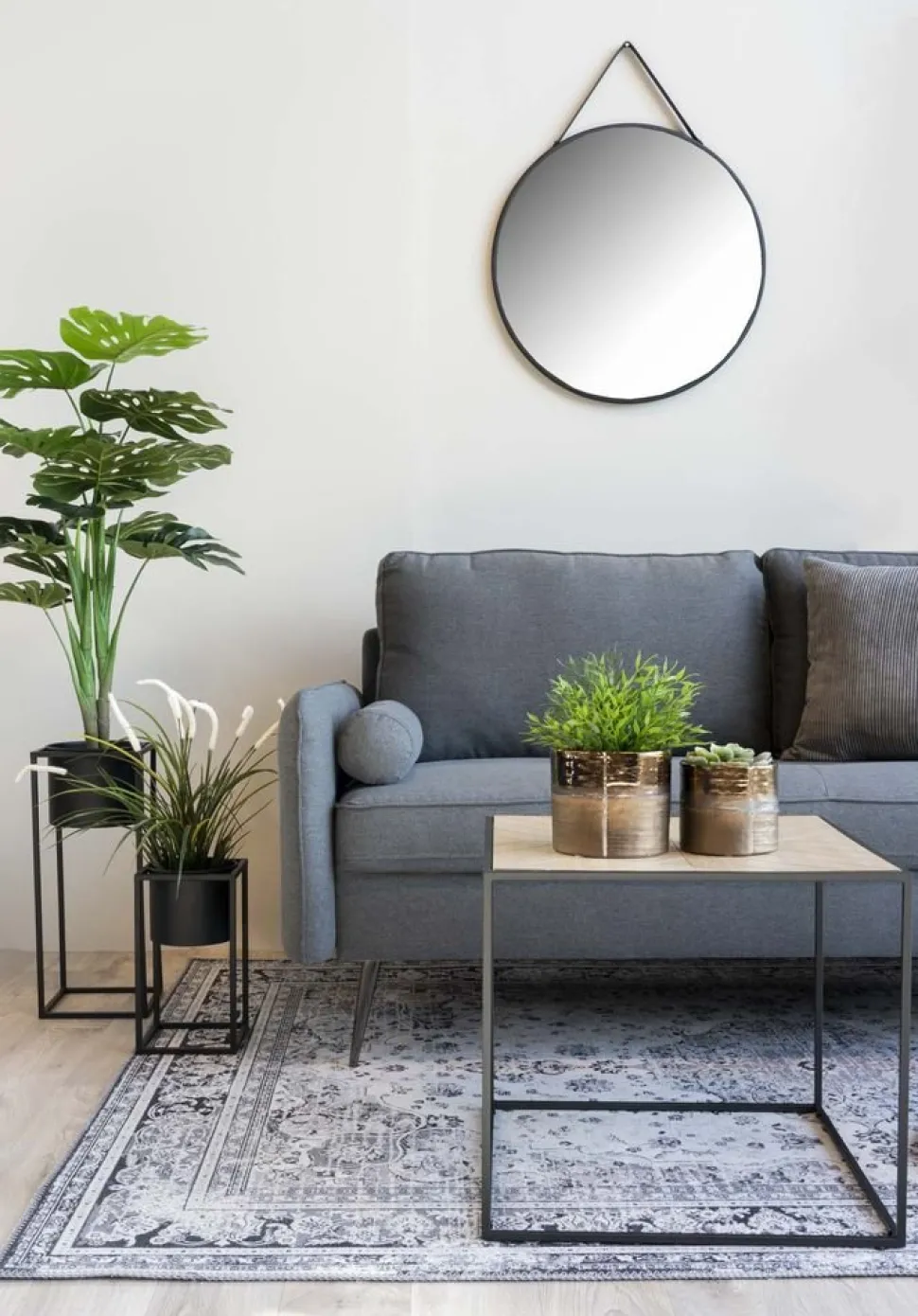 Trapani Spegel - Svart - Ø60 + Glas och Kristallrengöring