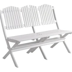 Trädgårdssoffa Vit - Haväng + Textilskydd för utemöbler