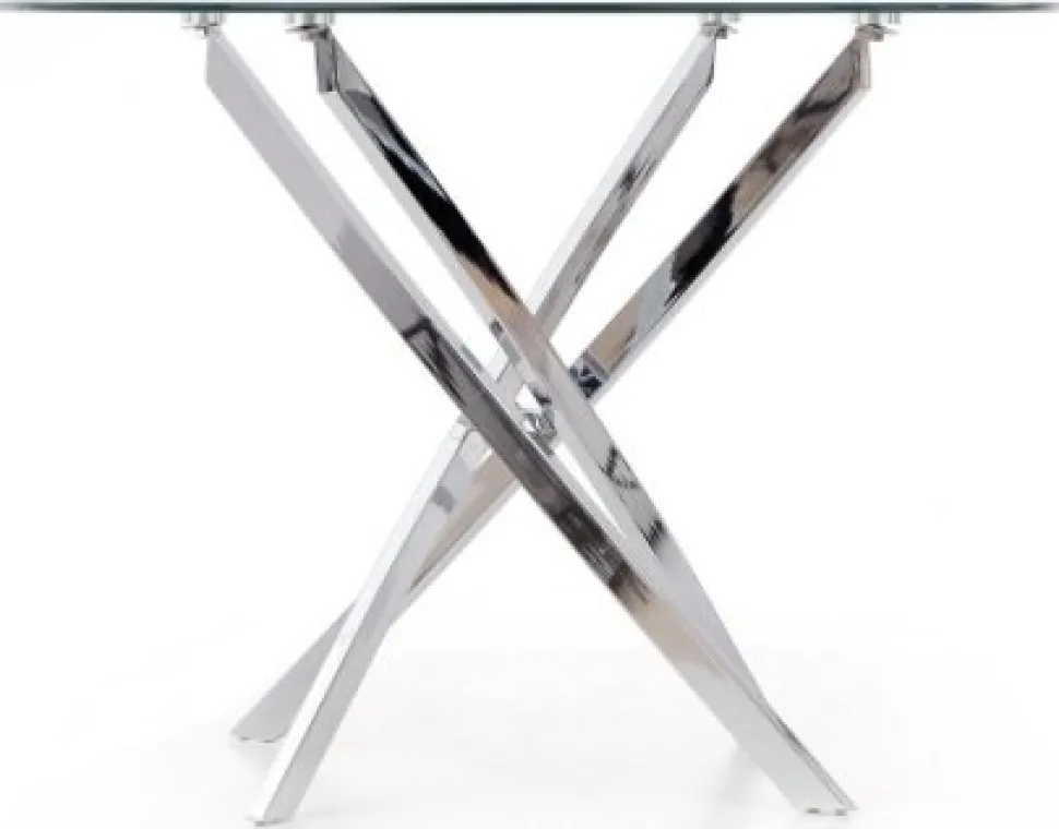 Trend runt glasbord Ø100 cm med kromat underrede + Möbeltassar