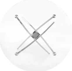 Trend runt glasbord Ø100 cm med kromat underrede + Textilrengöring för möbler