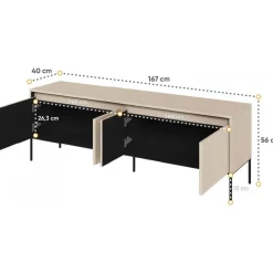 Trend TV-bänk B167 cm - Beige/svart