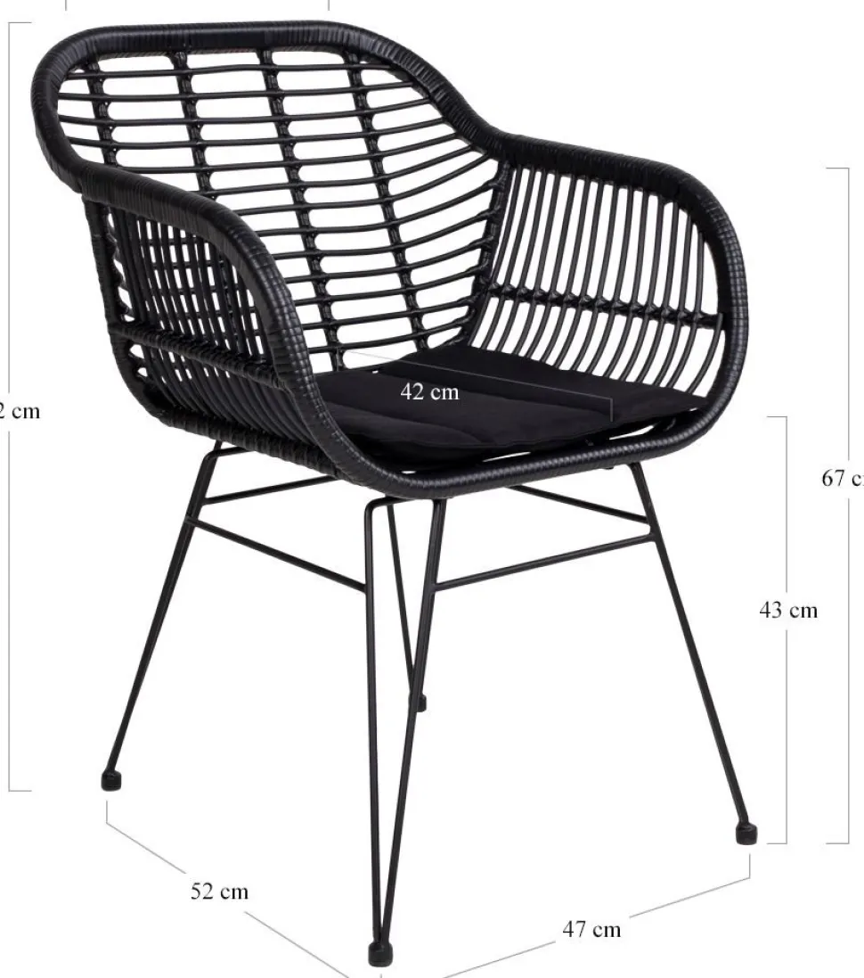 Trieste utestol med dyna - Svart + Textilrengöring för möbler
