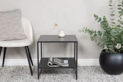 Träne sidobord med hylla 50,8 x 50,8 cm - Svart