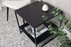 Träne sidobord med hylla 50,8 x 50,8 cm - Svart