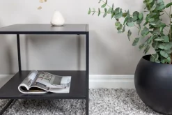 Träne sidobord med hylla 50,8 x 50,8 cm - Svart