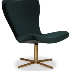 Tulpan designfåtölj - Grön Sammet / Mässing + Möbeltassar