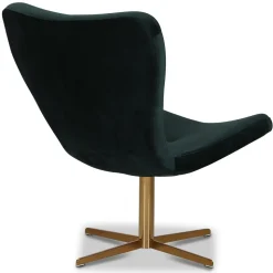 Tulpan designfåtölj - Grön Sammet / Mässing + Möbeltassar