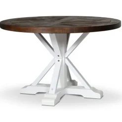 Tuva runt matbord Ø120 cm - Brun / Vit