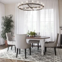 Tuva stol beige tyg med svarta ben