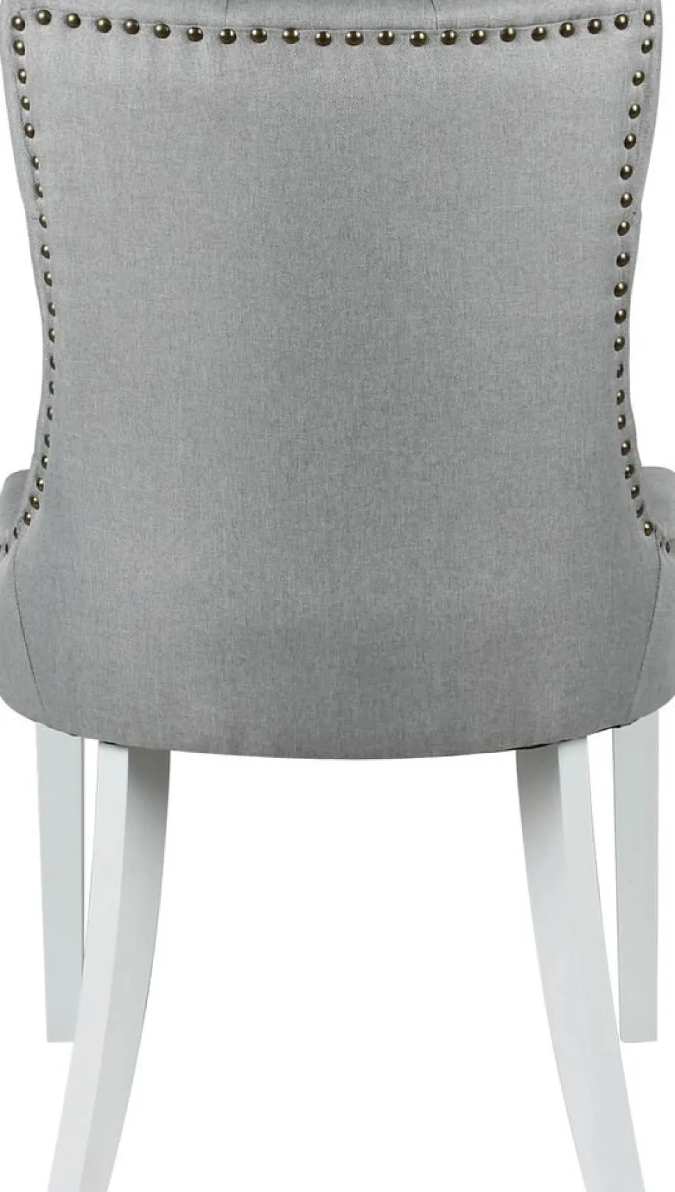 Tuva stol i grått tyg med vita ben