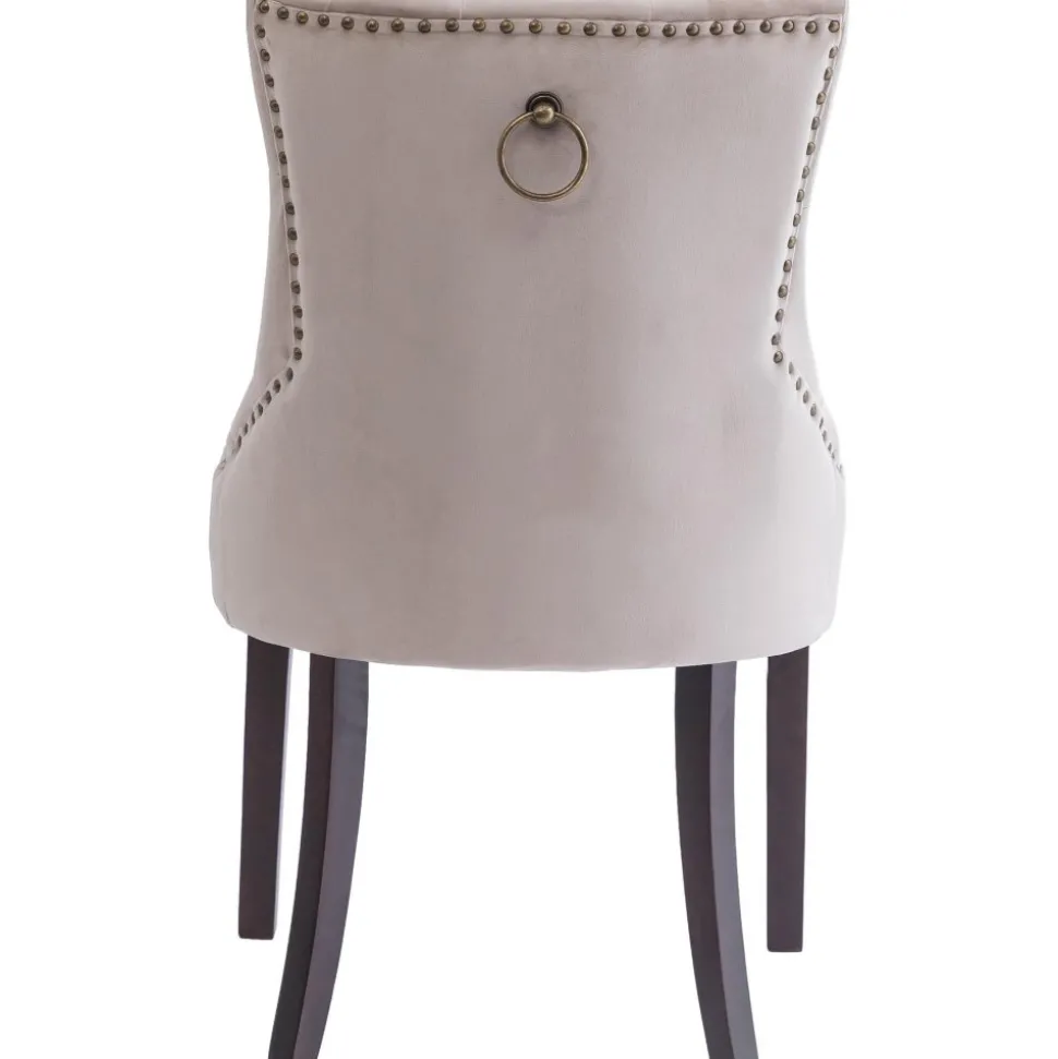 Tuva stol med handtag i ryggen - Gråbeige + Möbeltassar