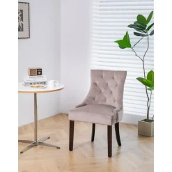 Tuva stol med handtag i ryggen - Gråbeige