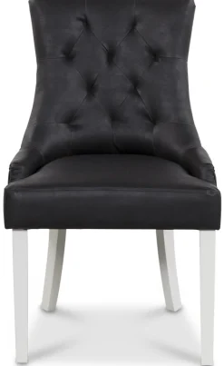 Tuva stol, Svart PU - Vita ben + Fläckborttagare för möbler