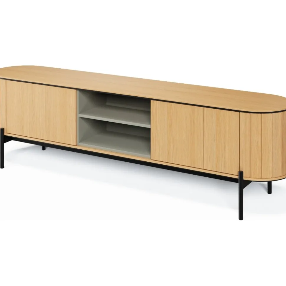 TV-bänk 200 cm - Vicenza ek/svart