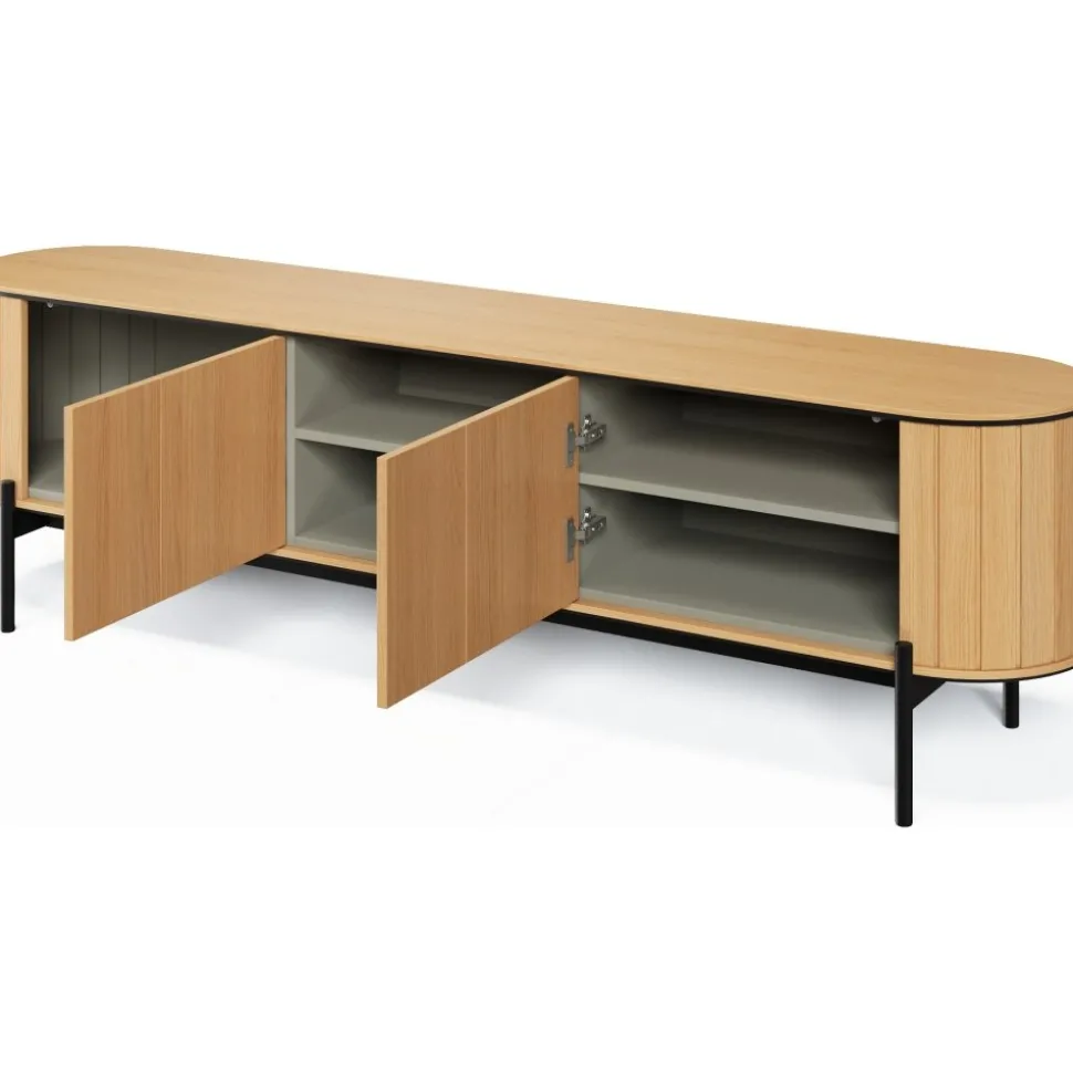 TV-bänk 200 cm - Vicenza ek/svart