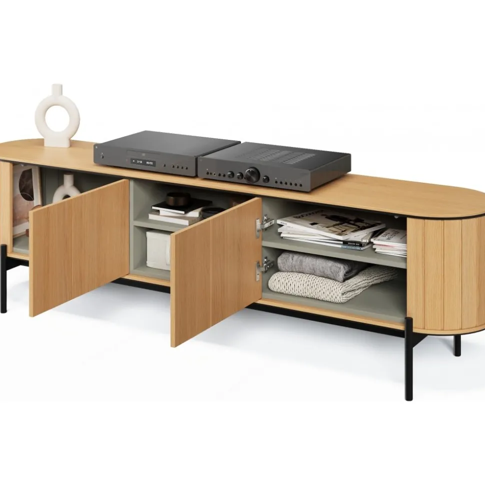 TV-bänk 200 cm - Vicenza ek/svart