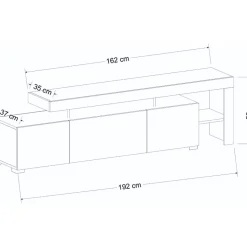 TV-bänk Beliz i travertin - 192 cm