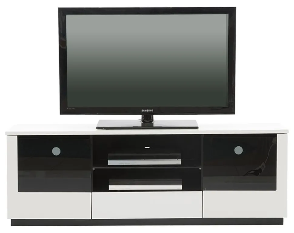 TV-bänk Etage B160 cm - Vit (tonat glas)