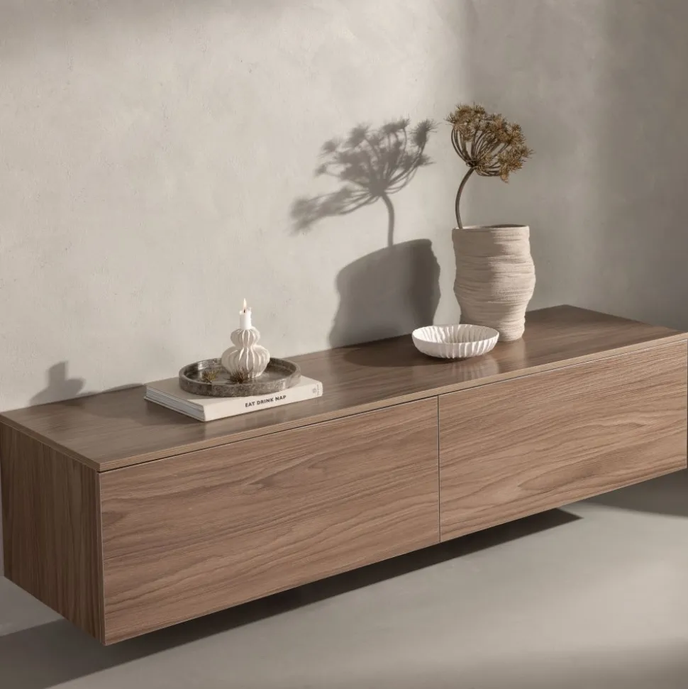 Tv-bänk i valnöt 160 cm - Fredslund