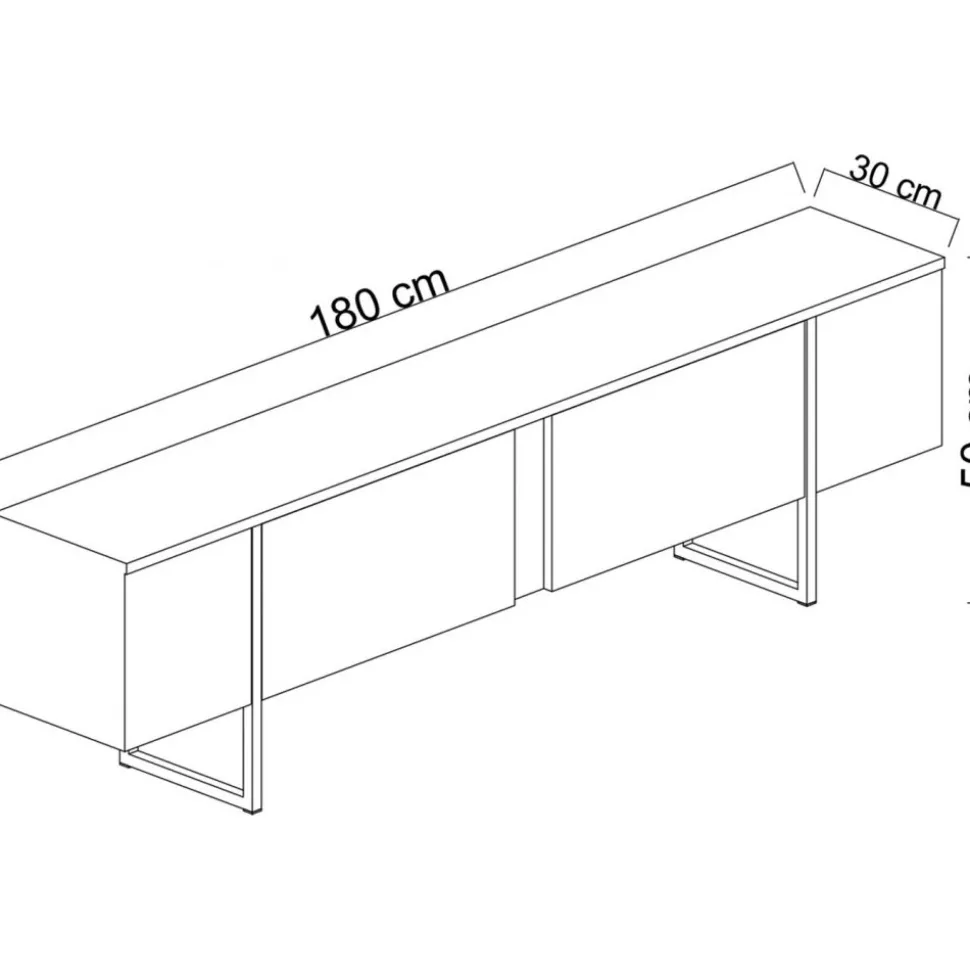 TV-bänk Lux i valnöt - 180 cm