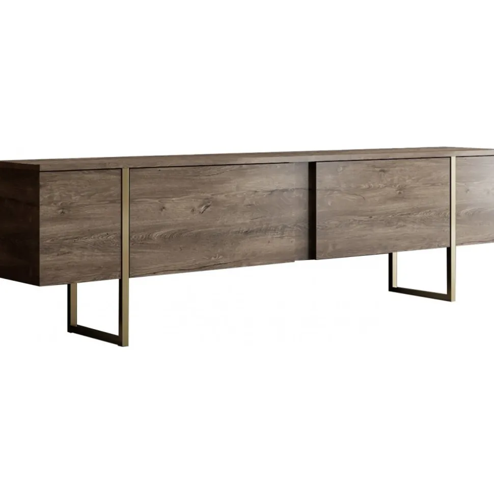 TV-bänk Lux Valnöt / Guld - 180 cm