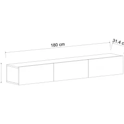 Tv-bänk svartbetsad 180 cm - Tero
