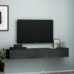 Tv-bänk svartbetsad 180 cm - Tero